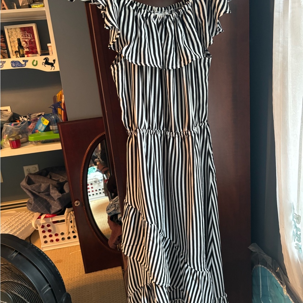 Tommy Bahama Black and White Striped Dress